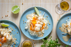 Brochettes de poulet sauce satay au Thermomix