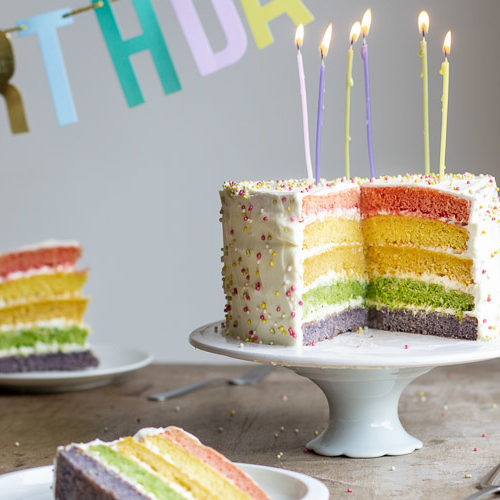 Rainbow Cake Au Thermomix Gateau D Anniversaire Yummix