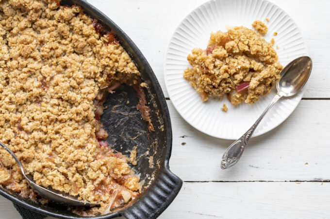 Crumble pomme rhubarbe au Thermomix