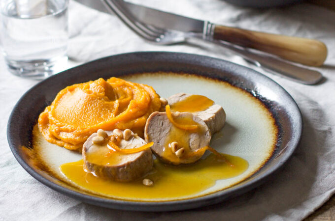 Filet mignon à l'orange au Thermomix, purée de patate douce