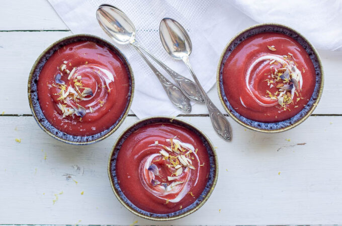 Soupe de fraise et rhubarbe au Thermomix