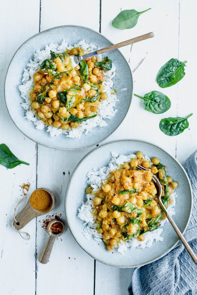 Recette Curry de pois chiche avec du riz et autres recettes