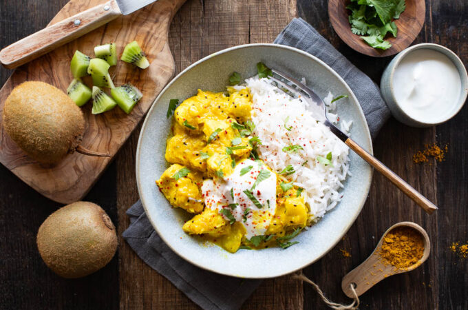 Curry de poulet au kiwi express au thermomix
