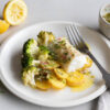 Poisson, brocoli, pommes de terre et sauce herbes citron au Thermomix